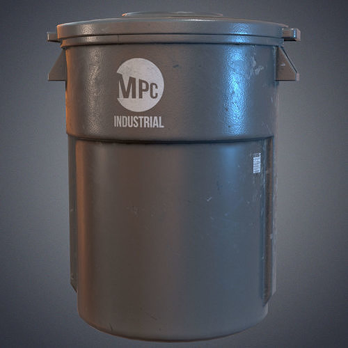 Trash bin Low-poly 3D model