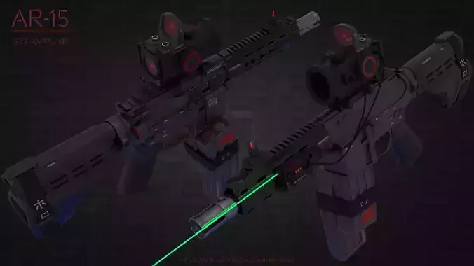 SteamPunk AR-15 3D model