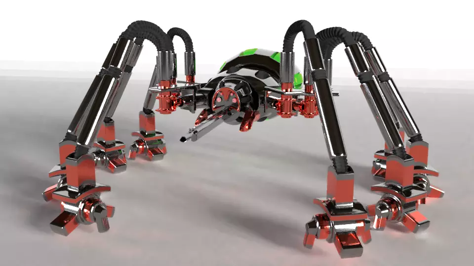 Robot Tank Spider Free low-poly 3D model