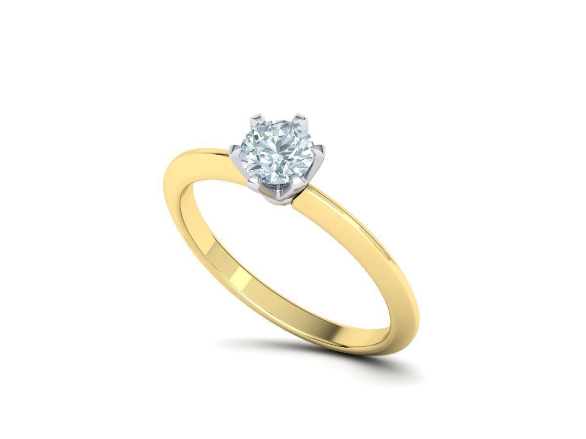 Solitaire 6claw ring with 5mm stone 3dmodel 3D print model_18