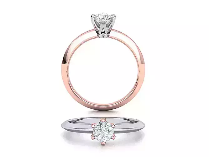 Solitaire 6claw ring with 5mm stone 3dmodel 3D print model