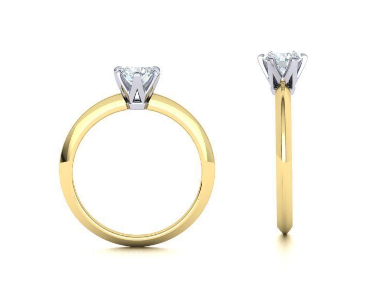 Solitaire 6claw ring with 5mm stone 3dmodel 3D print model_14