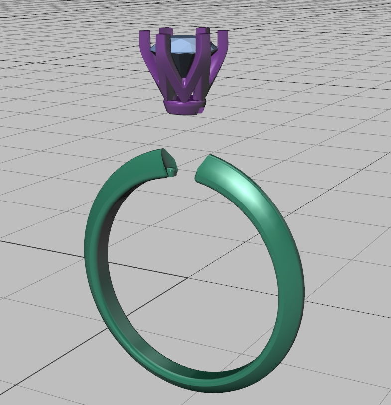 Solitaire 6claw ring with 5mm stone 3dmodel 3D print model_6