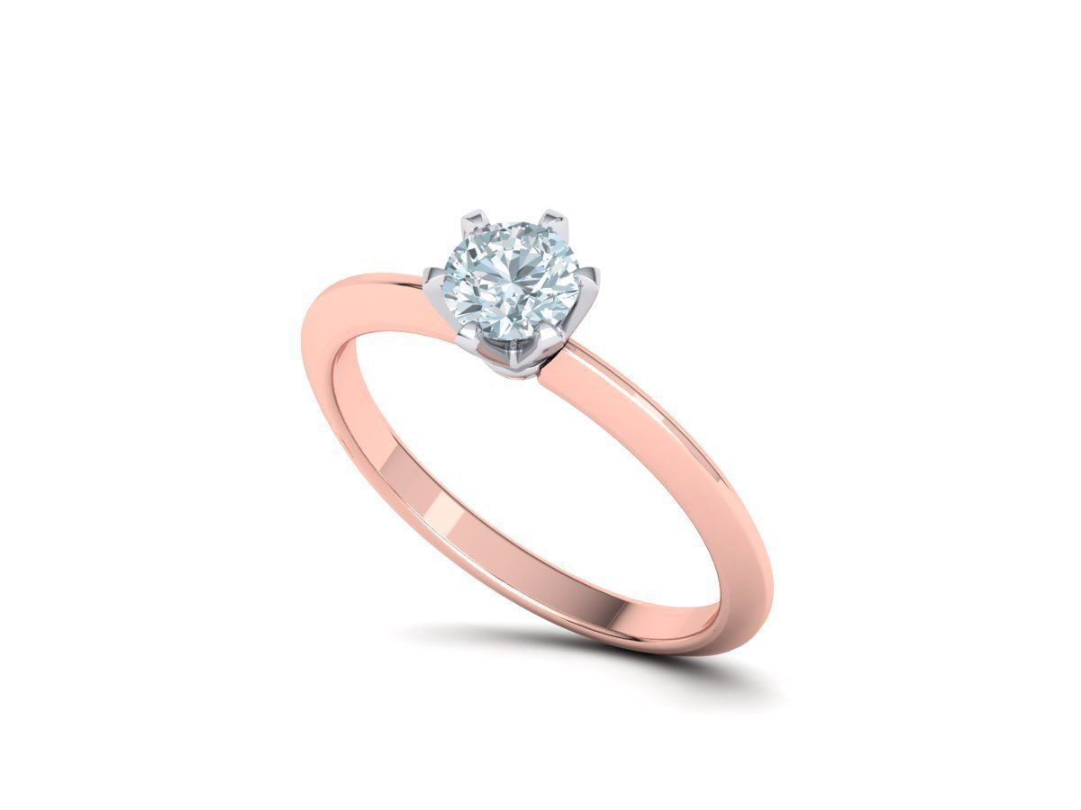 Solitaire 6claw ring with 5mm stone 3dmodel 3D print model_19