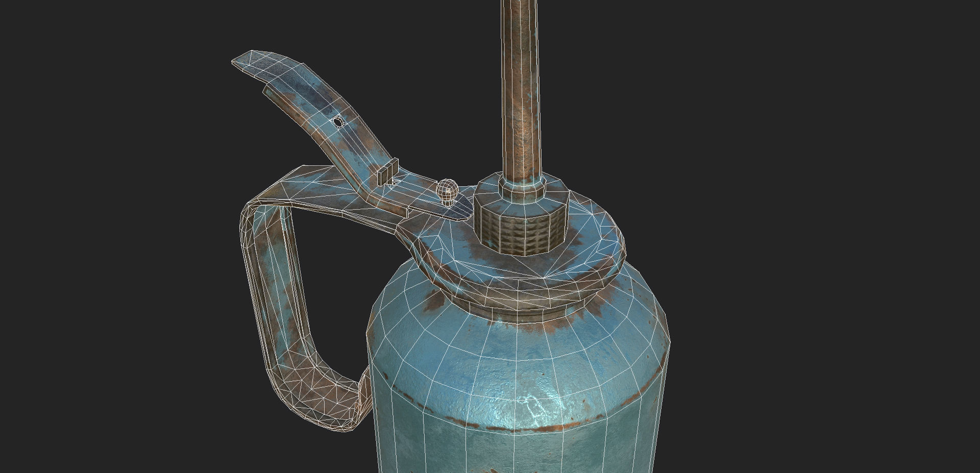 Vintage Oilcan Blue Rusty PBR Game Ready Low-poly 3D model_12