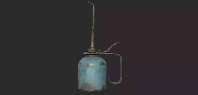 Vintage Oilcan Blue Rusty PBR Game Ready