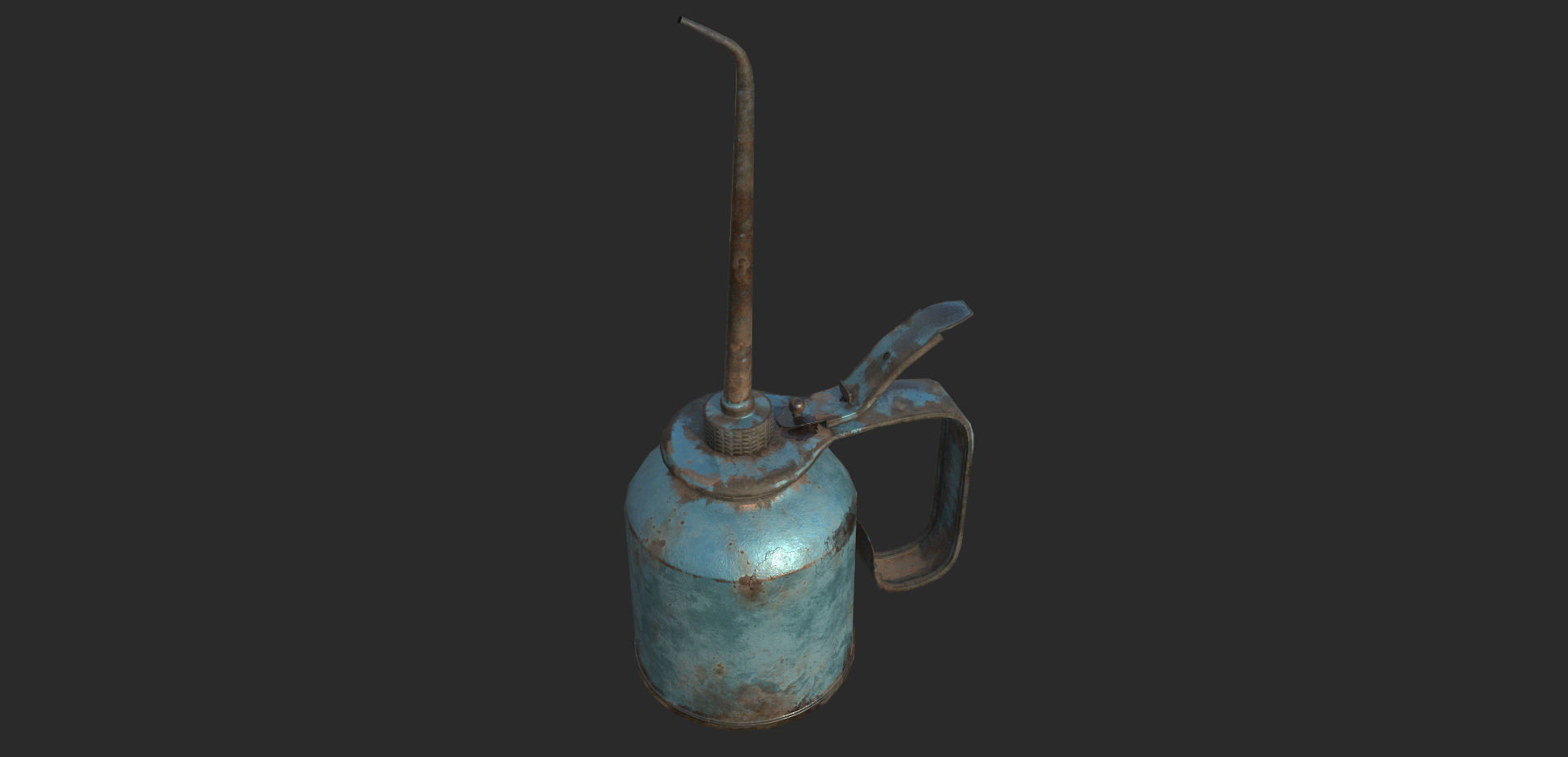 Vintage Oilcan Blue Rusty PBR Game Ready Low-poly 3D model_9