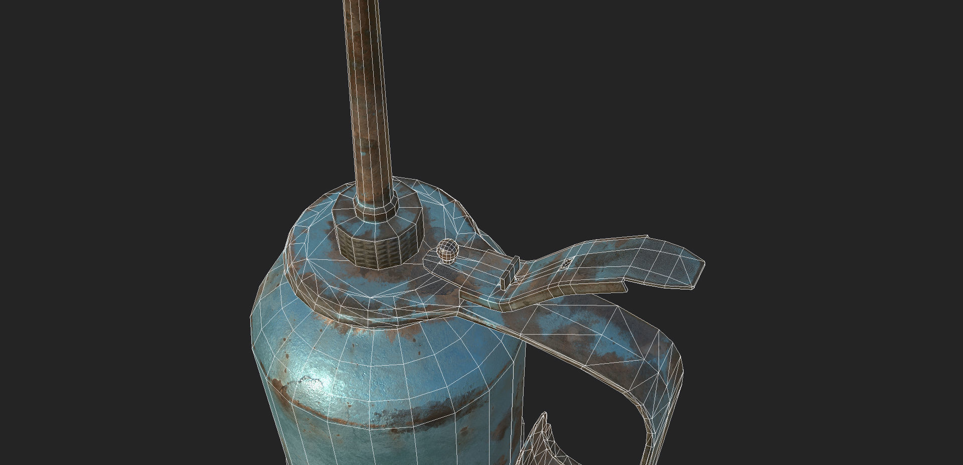 Vintage Oilcan Blue Rusty PBR Game Ready Low-poly 3D model_14