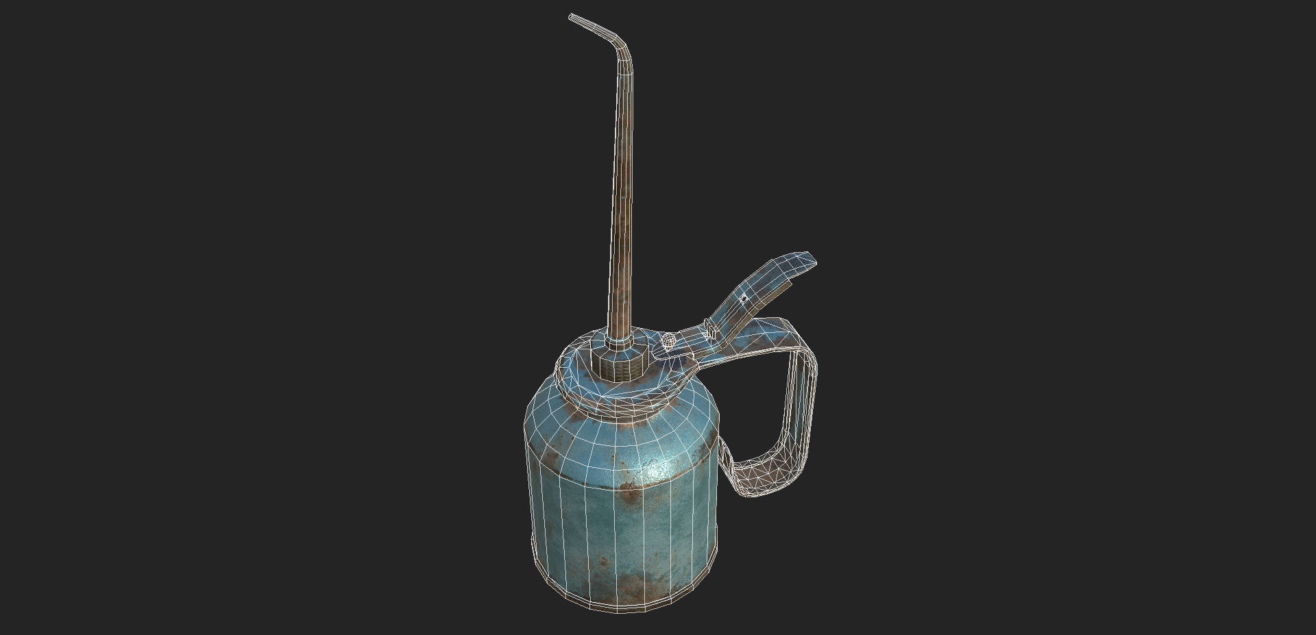Vintage Oilcan Blue Rusty PBR Game Ready Low-poly 3D model_10