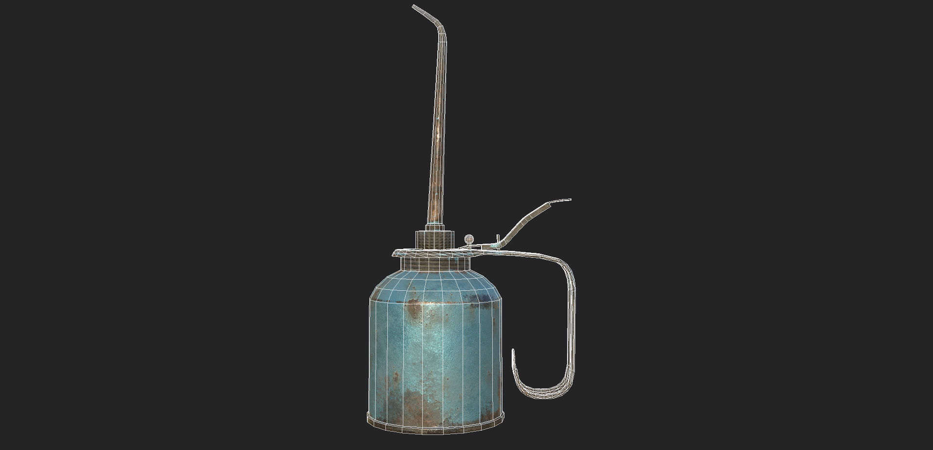 Vintage Oilcan Blue Rusty PBR Game Ready Low-poly 3D model_8