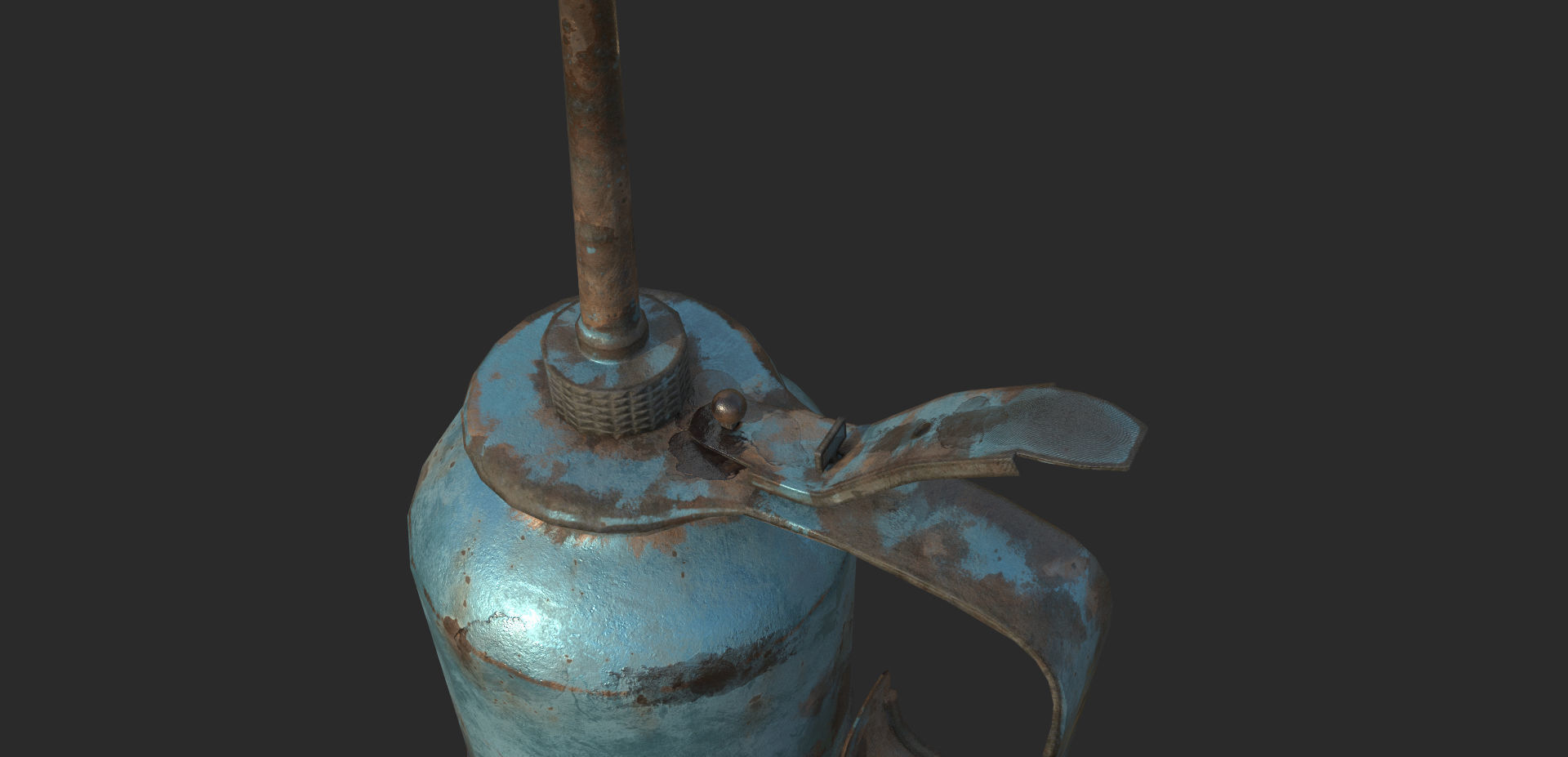 Vintage Oilcan Blue Rusty PBR Game Ready Low-poly 3D model_13