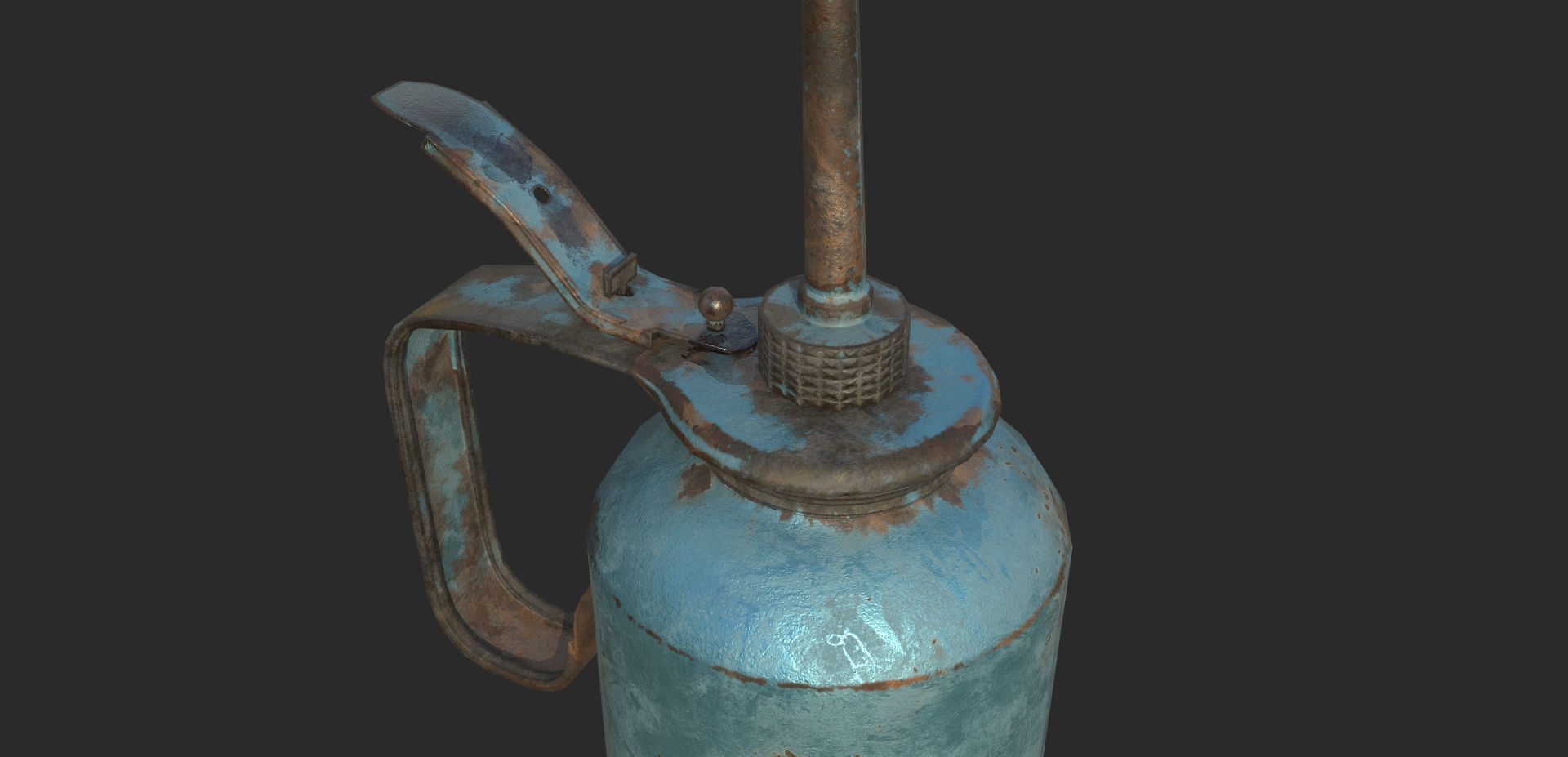 Vintage Oilcan Blue Rusty PBR Game Ready Low-poly 3D model_11