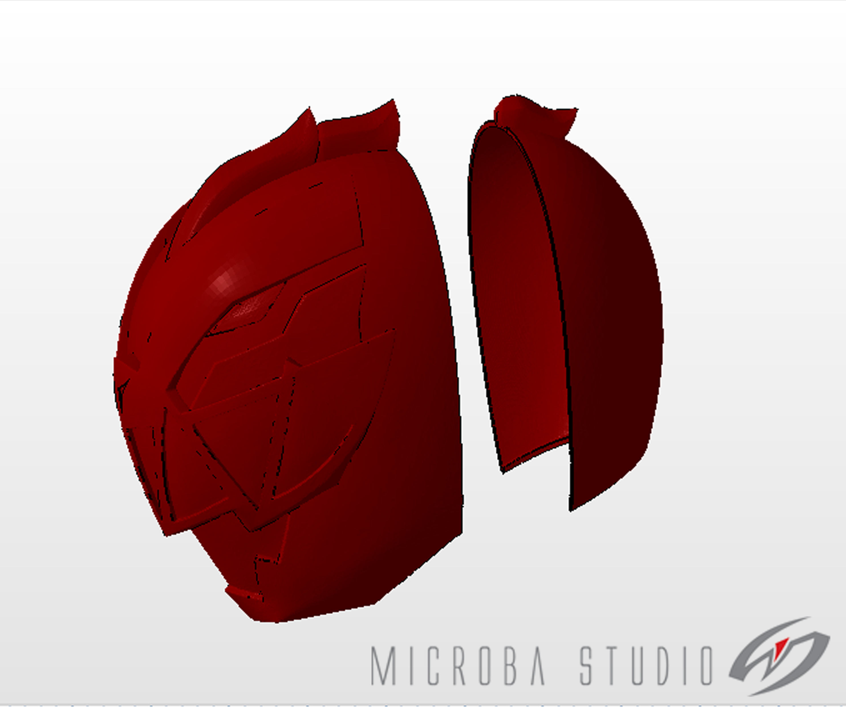 Ryusoulred-Ryusoulger helmet for 3d print 3D print model_12