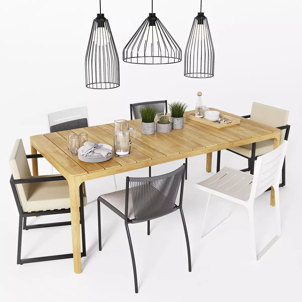 Outdoor chair and table 1 3D model