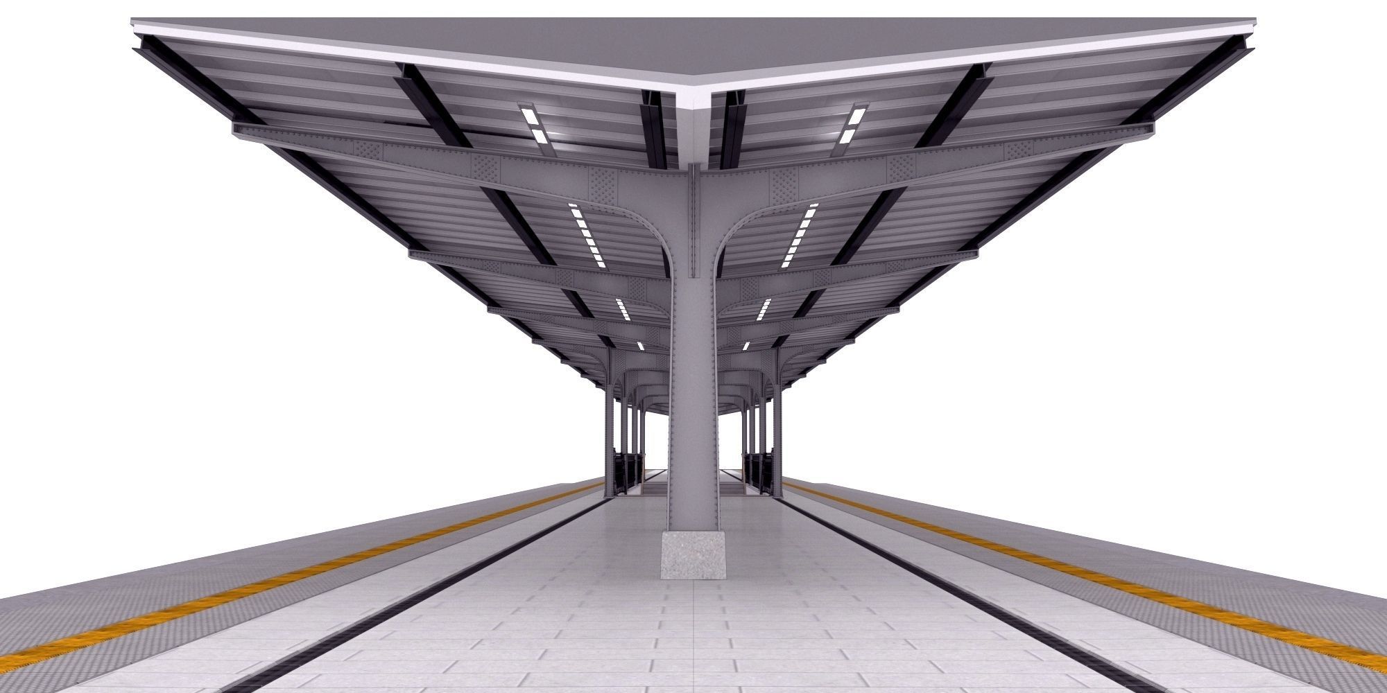 Train platform 3D model 3D model_3