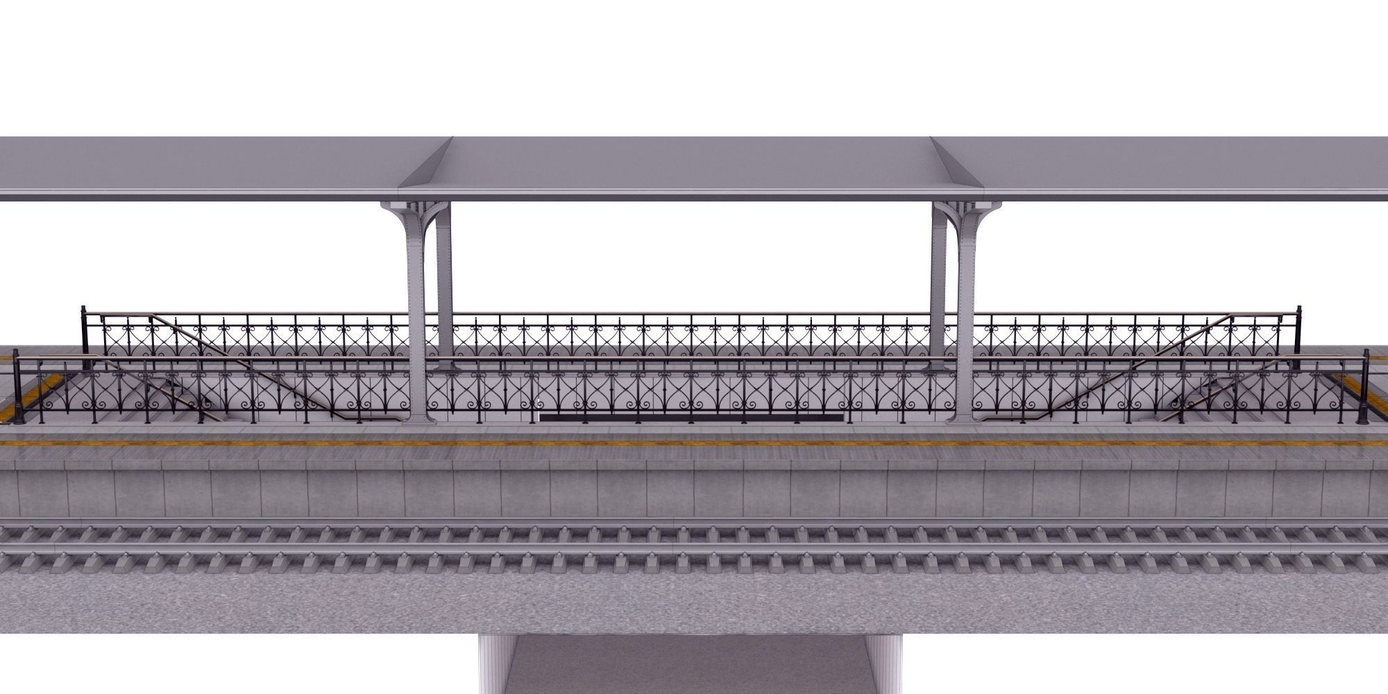 Train platform 3D model 3D model_1