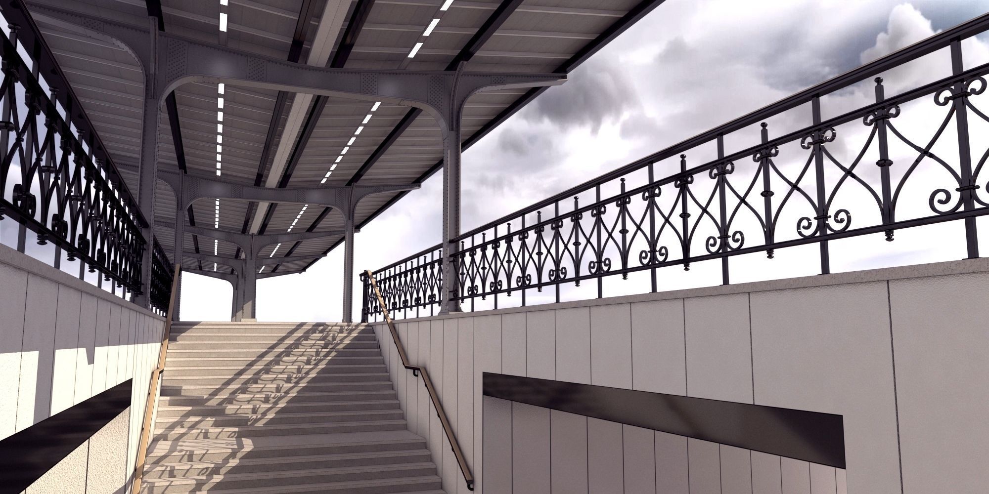 Train platform 3D model 3D model_5