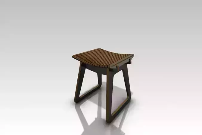 stool with wooden seat