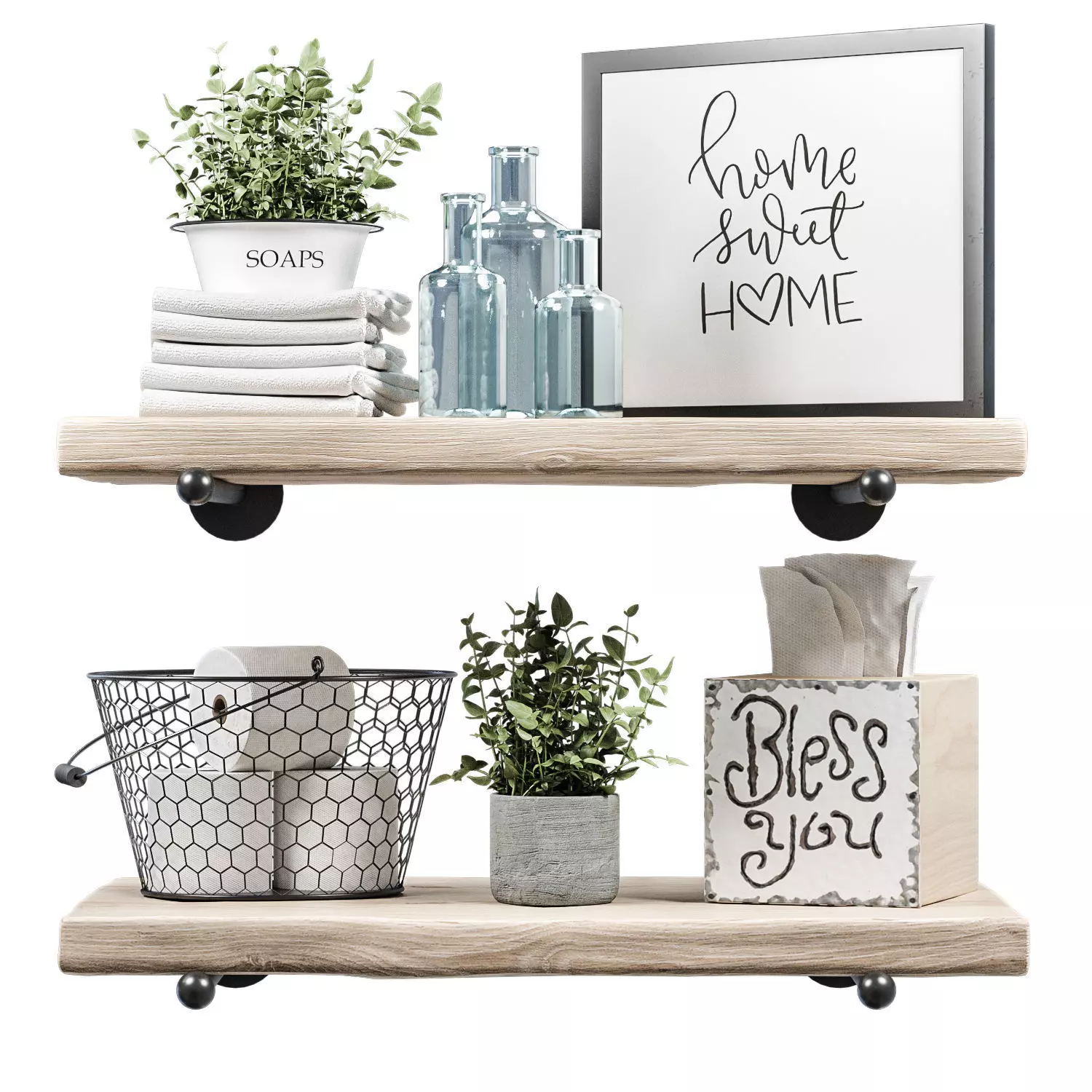 Farmhouse bath decor Set 2 3D model