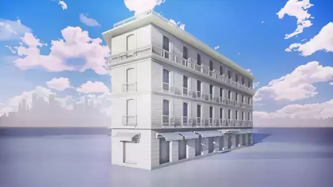 Europeen-French Corner Building 3D model