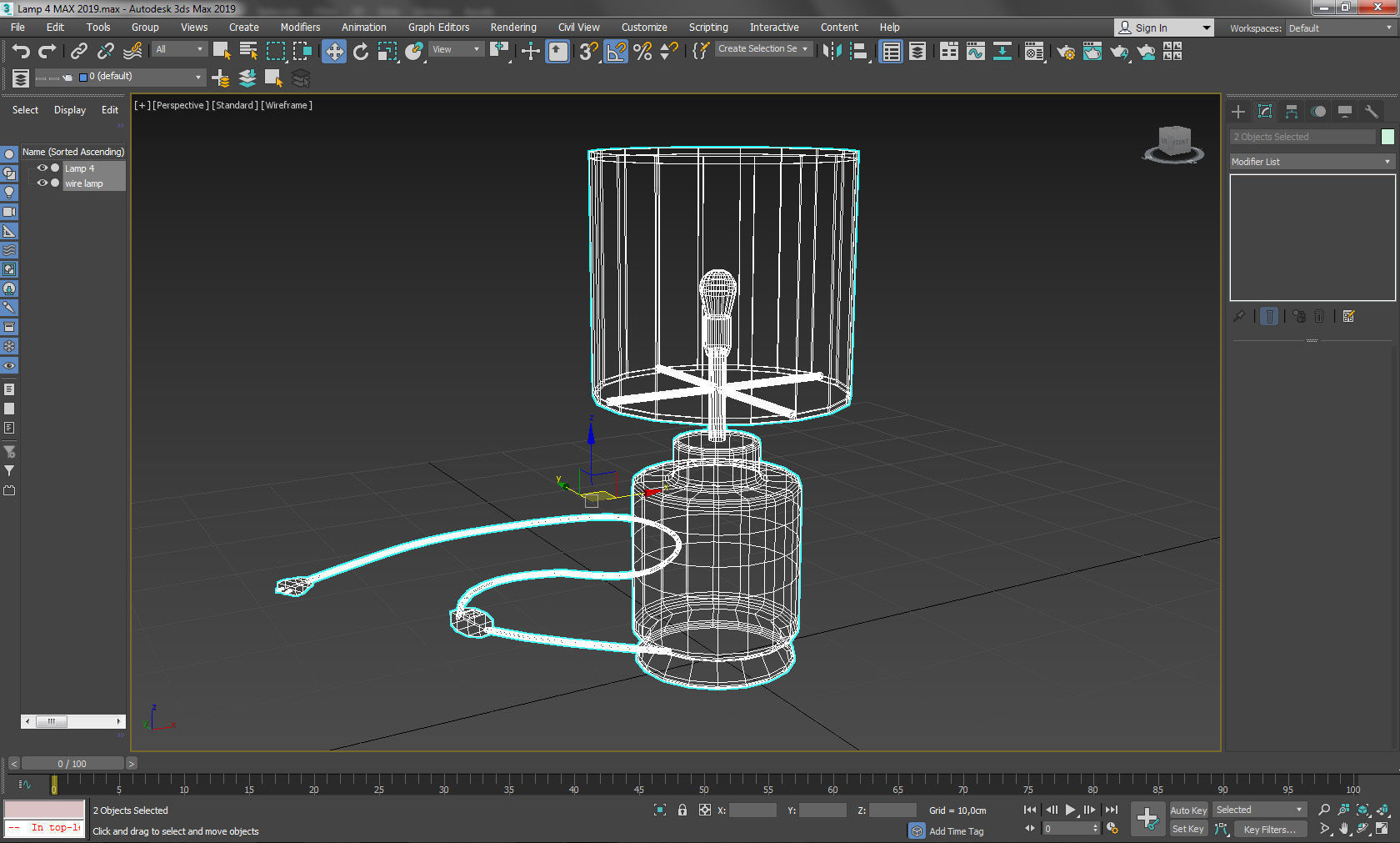 Modern Lamp 4 lowpoly Low-poly 3D model_8