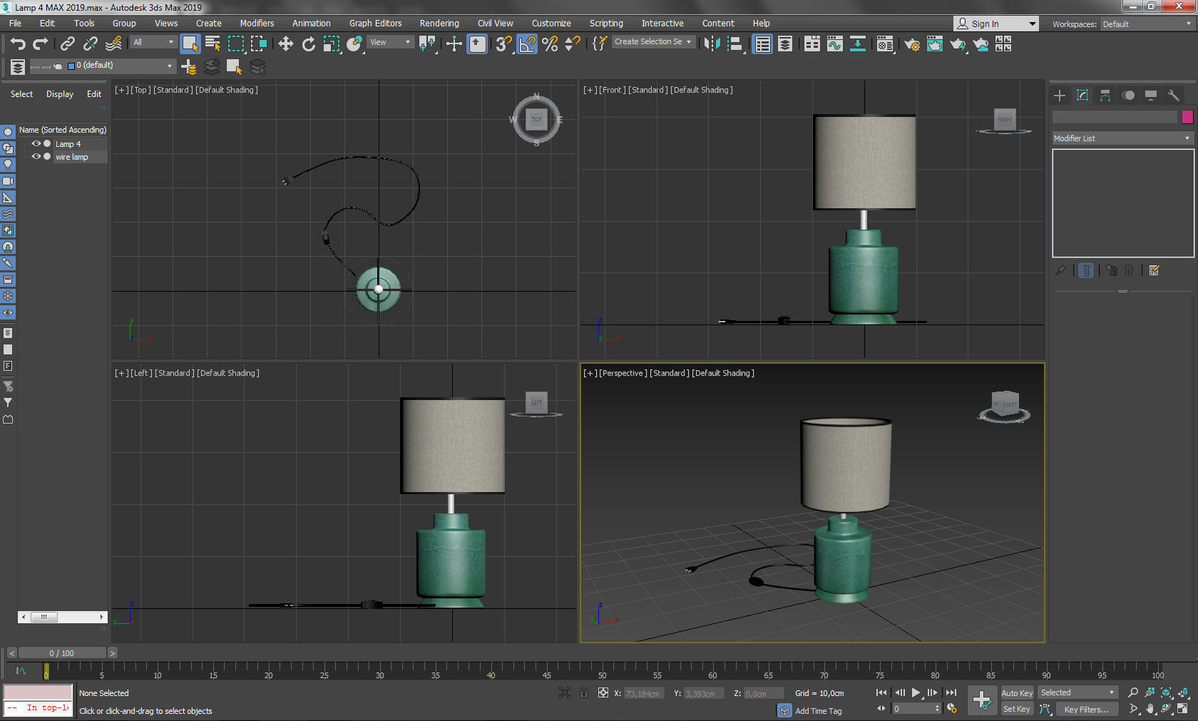 Modern Lamp 4 lowpoly Low-poly 3D model_7