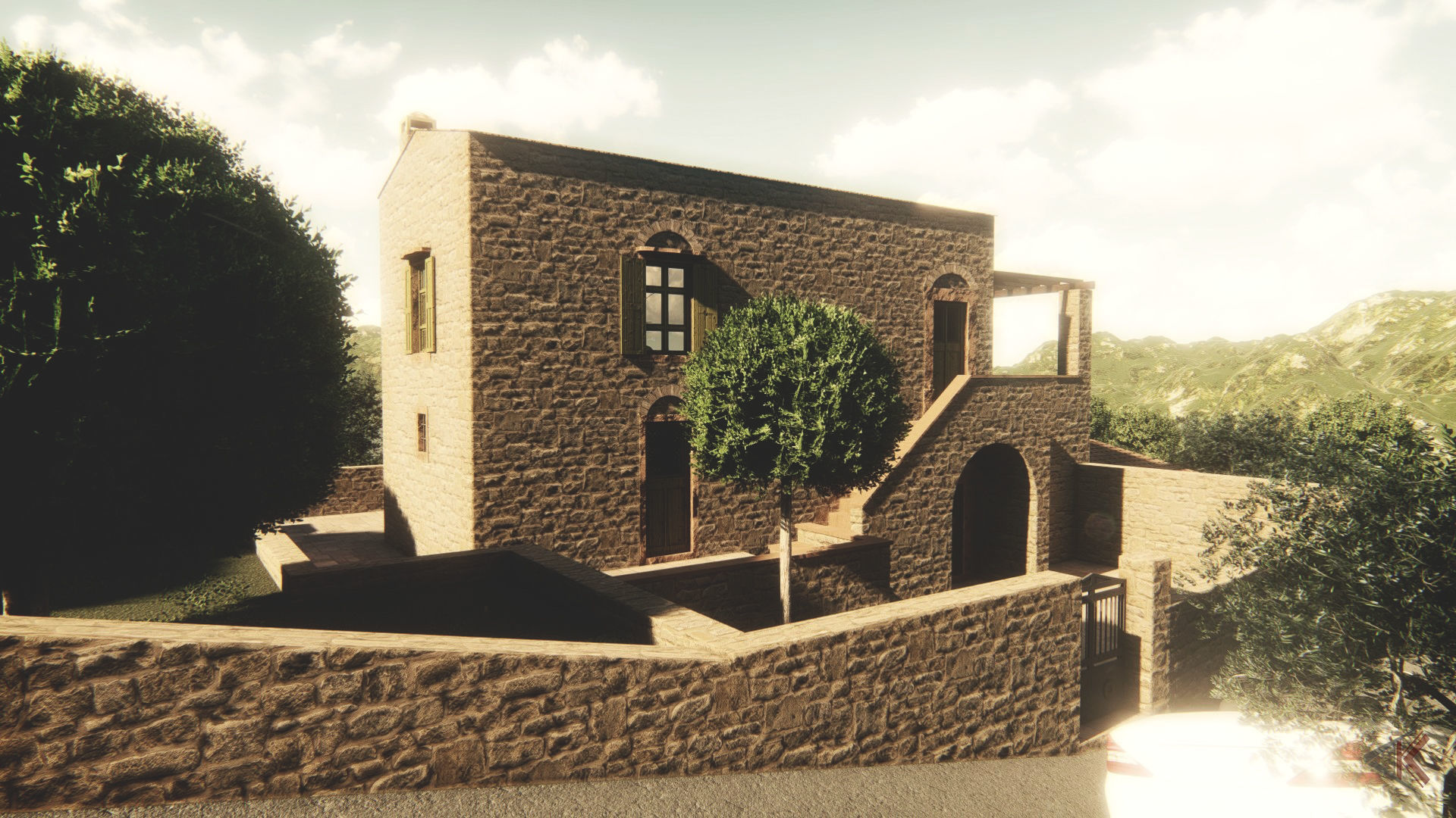 Greek House in provence 3D model_2