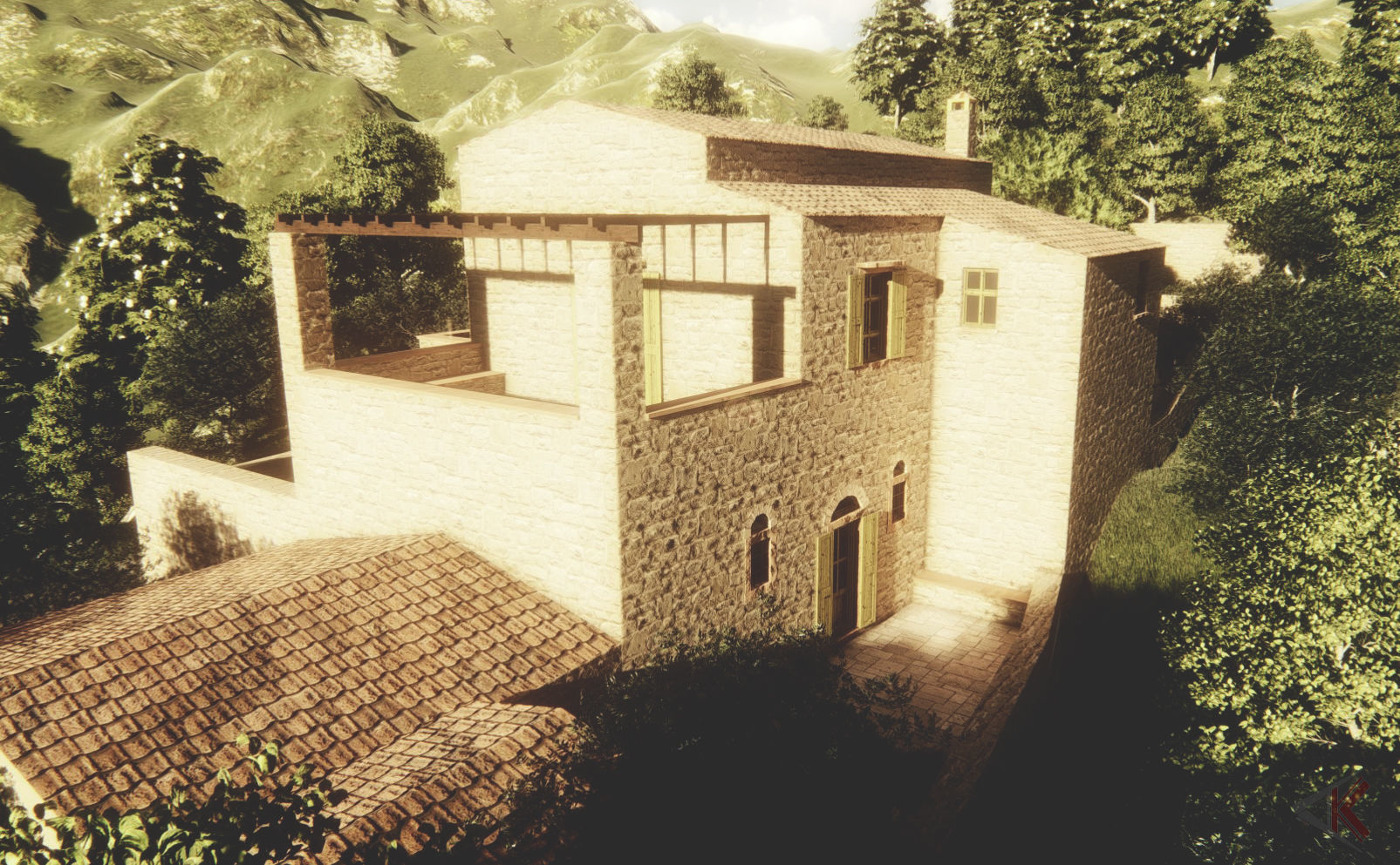 Greek House in provence 3D model_5