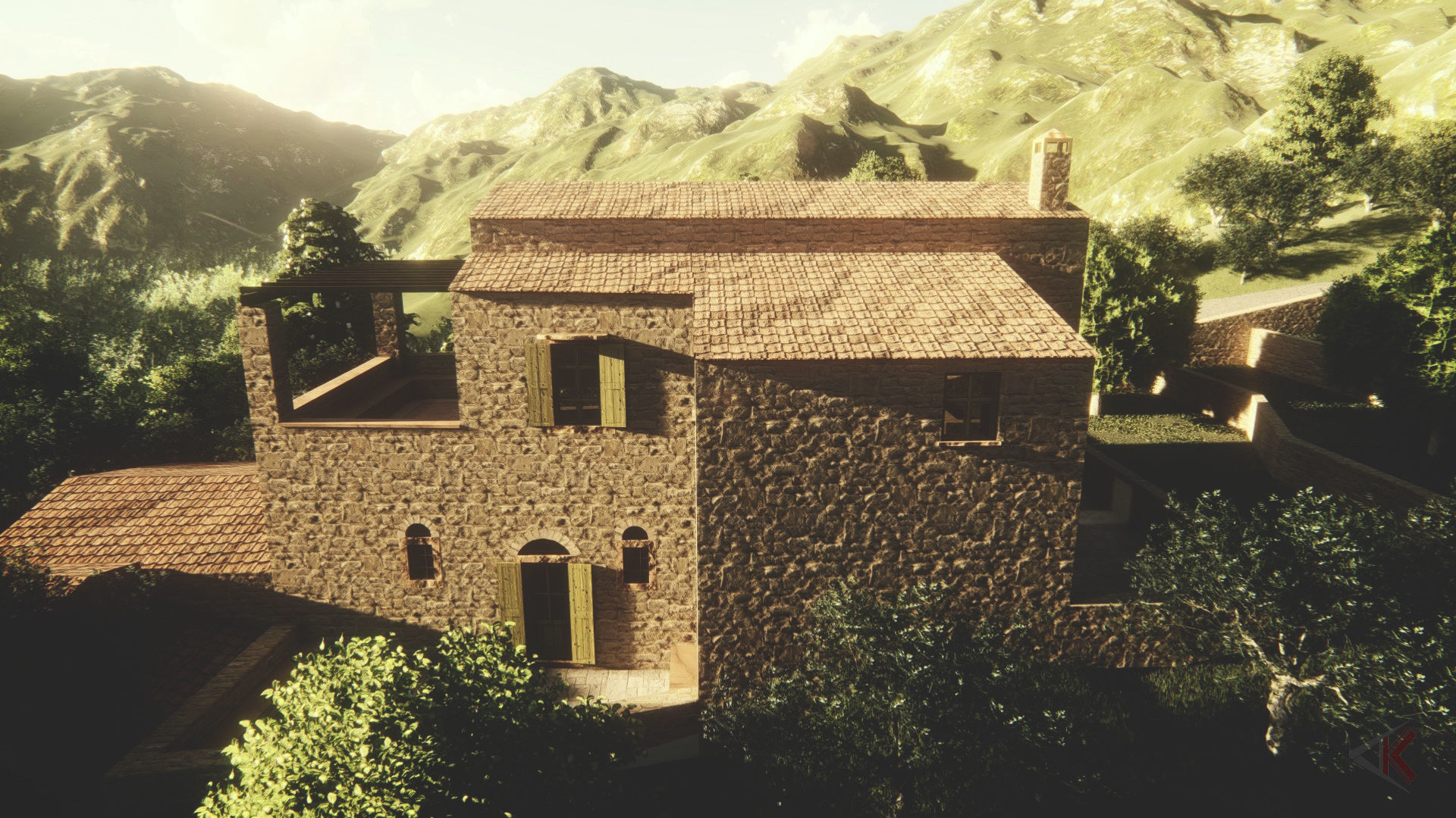 Greek House in provence 3D model_4