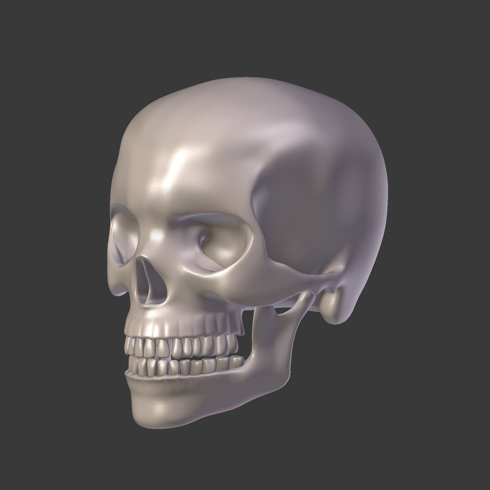 Skull Low-poly 3D model_4