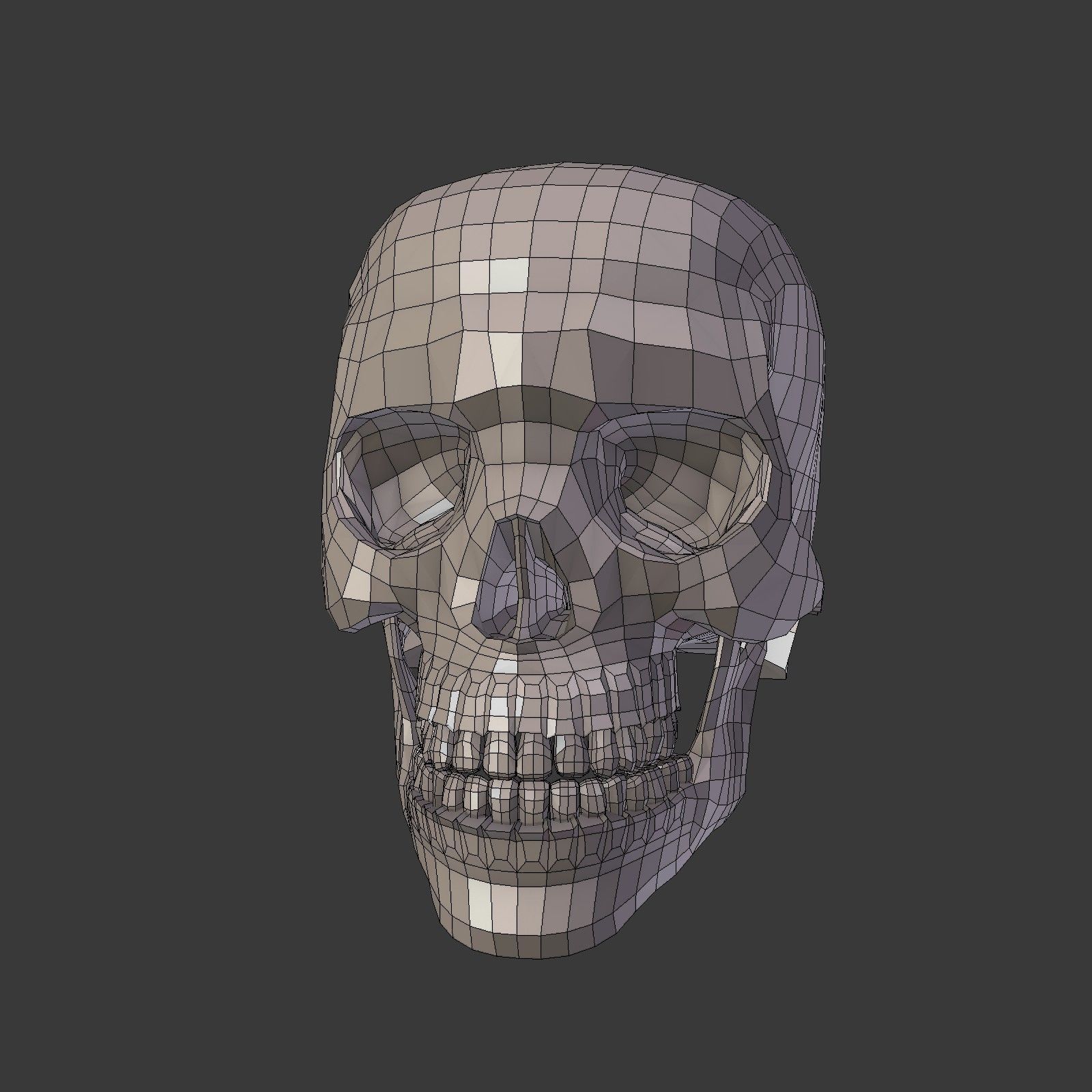 Skull Low-poly 3D model_3