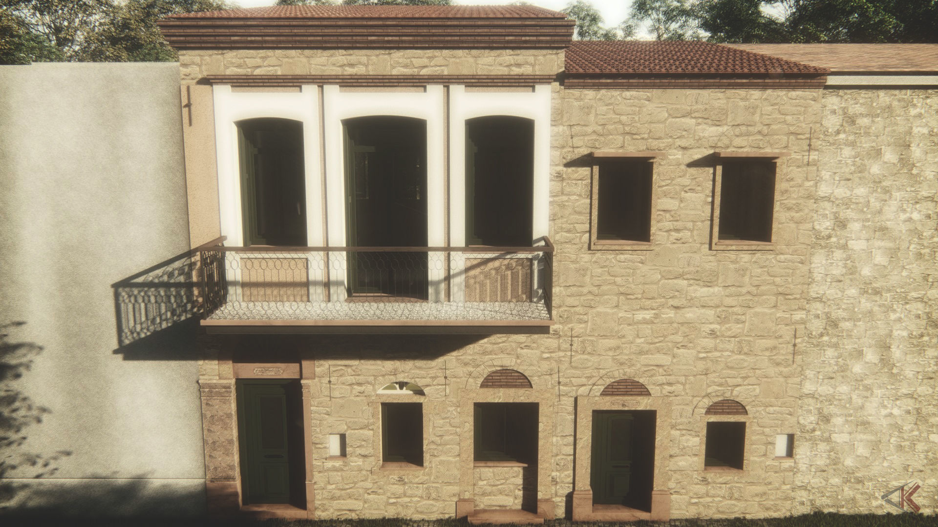 House in Greek village 3D model_5