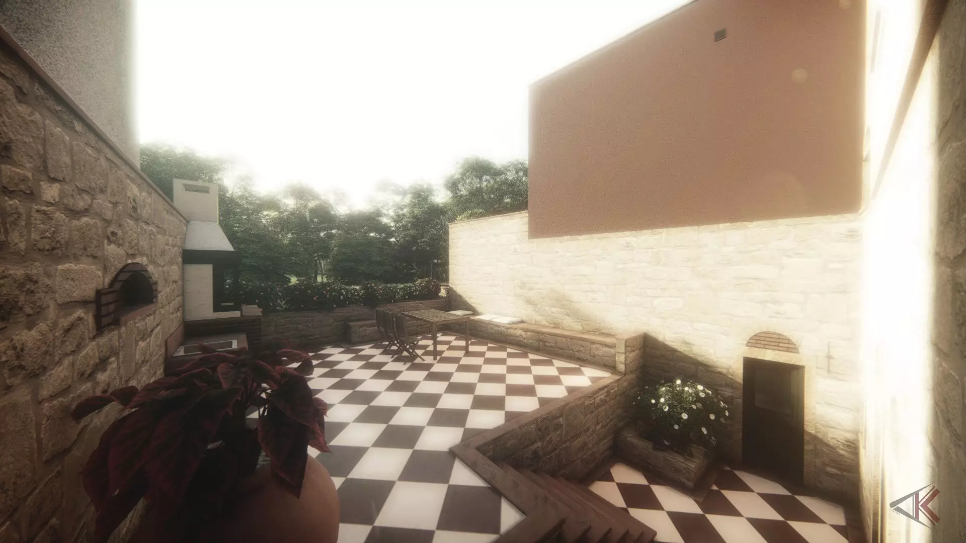 House in Greek village 3D model_0