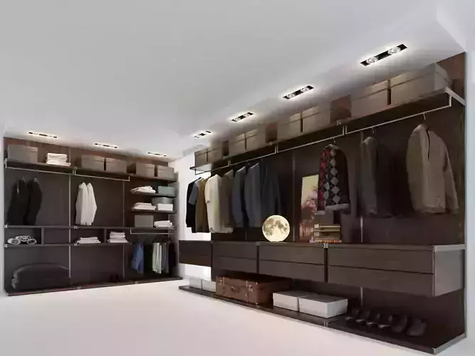Wardrobe walk in closet design 3D model