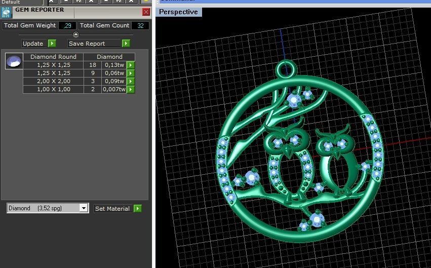Pendant Two Owls 3D print model_5