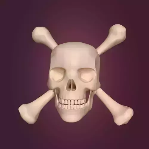 Pirate Skull Symbol Low-poly 3D model