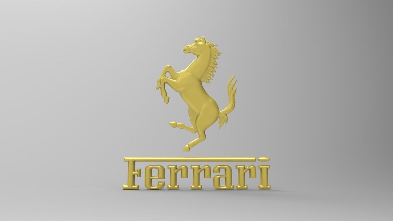 Ferrari Prancing Horse Logo Bas Relief for CNC 3D Print STL 3D print model_4