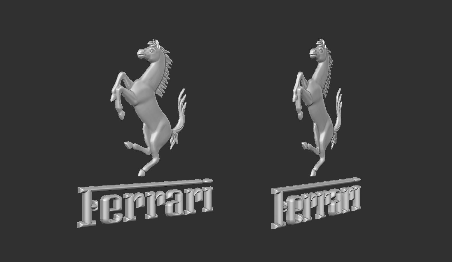 Ferrari Prancing Horse Logo Bas Relief for CNC 3D Print STL 3D print model_3