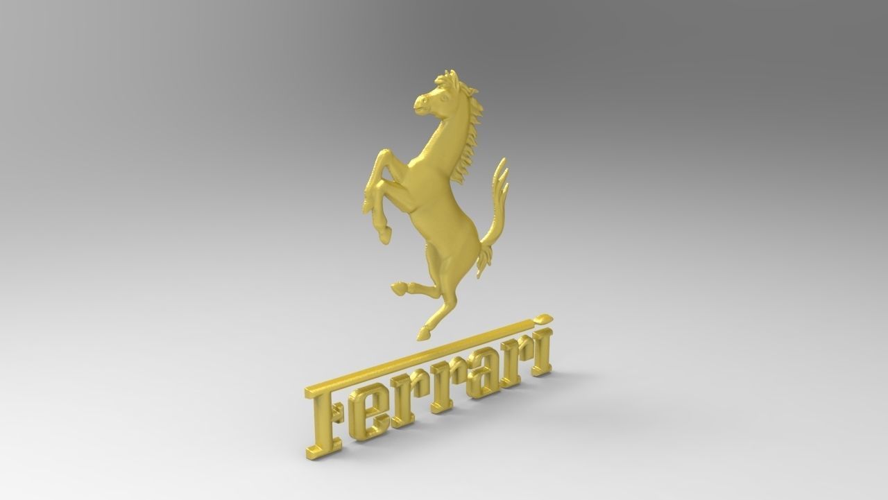Ferrari Prancing Horse Logo Bas Relief for CNC 3D Print STL 3D print model_8