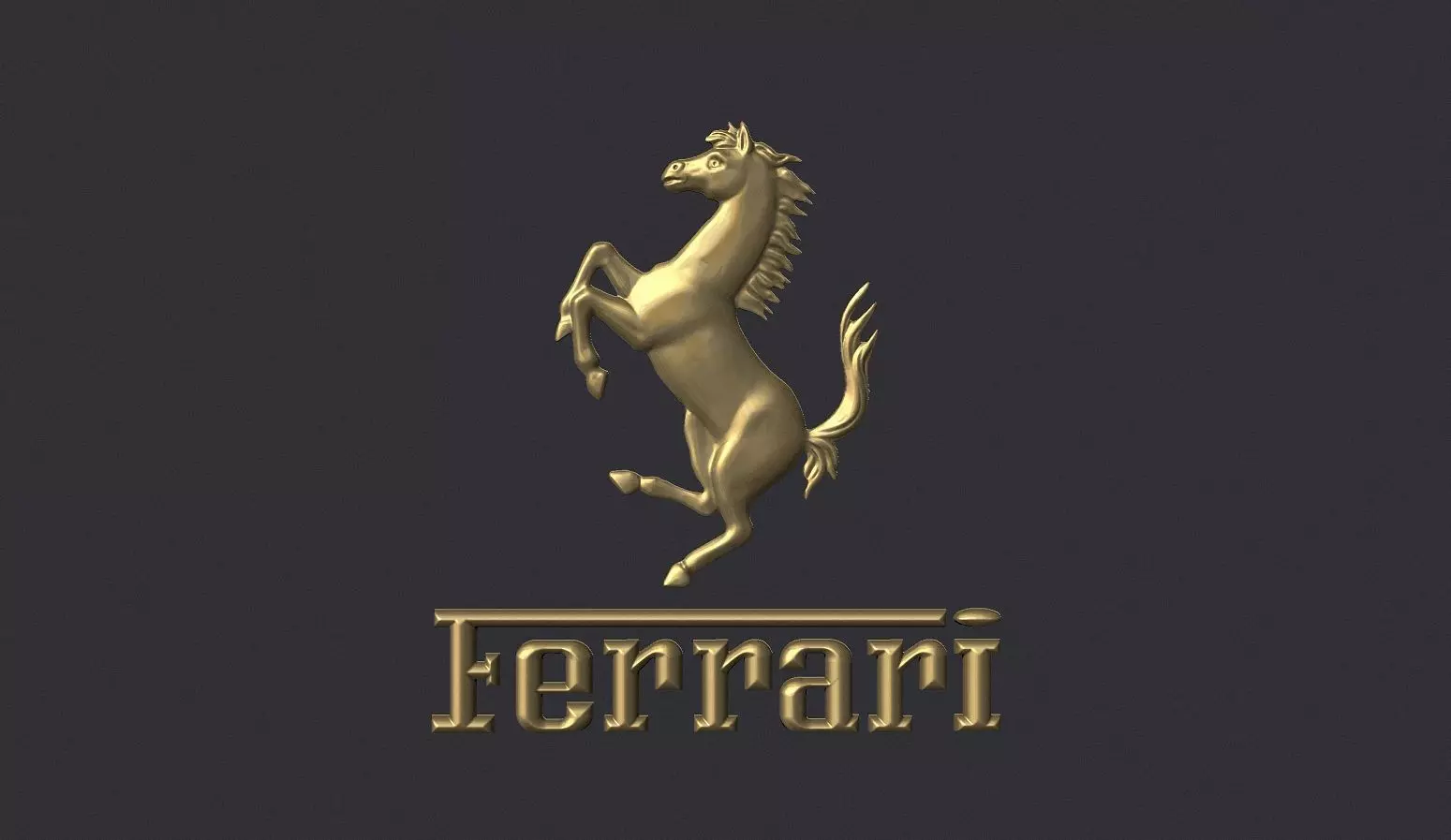 Ferrari Prancing Horse Logo Bas Relief for CNC 3D Print STL 3D print model_0
