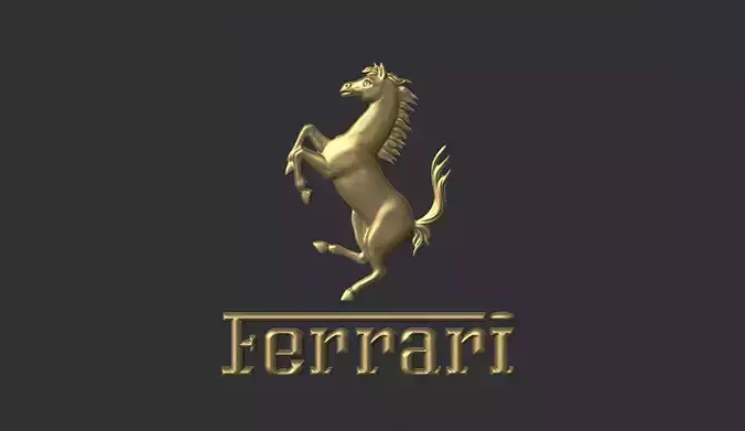Ferrari logo 3d stl model for cnc 3D print model