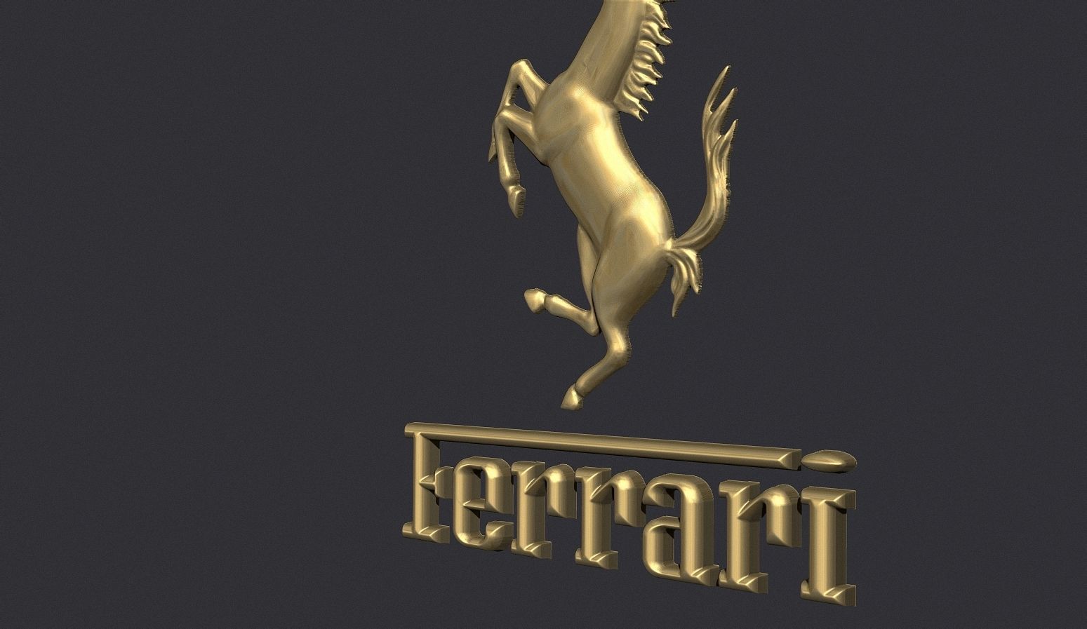 Ferrari Prancing Horse Logo Bas Relief for CNC 3D Print STL 3D print model_1