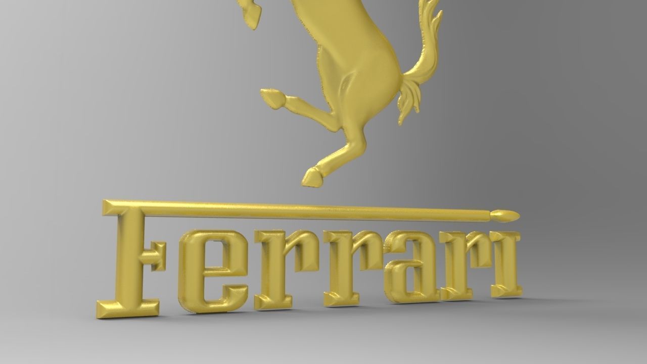 Ferrari Prancing Horse Logo Bas Relief for CNC 3D Print STL 3D print model_7