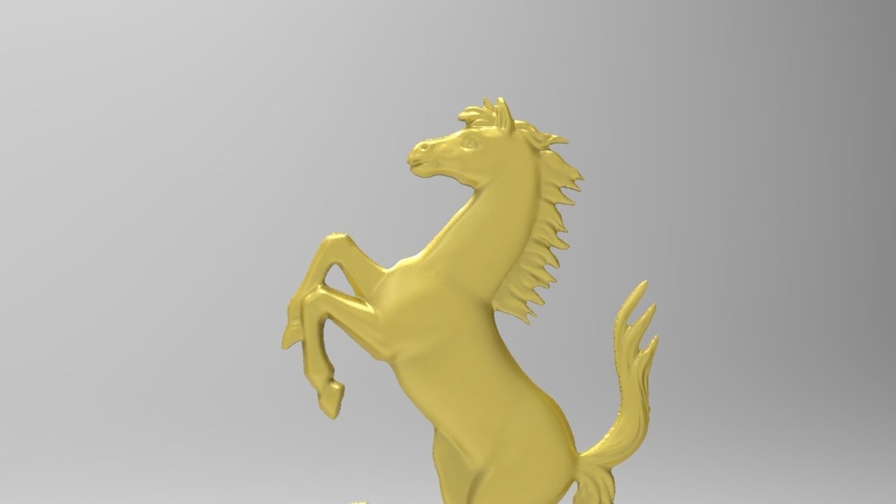 Ferrari Prancing Horse Logo Bas Relief for CNC 3D Print STL 3D print model_6