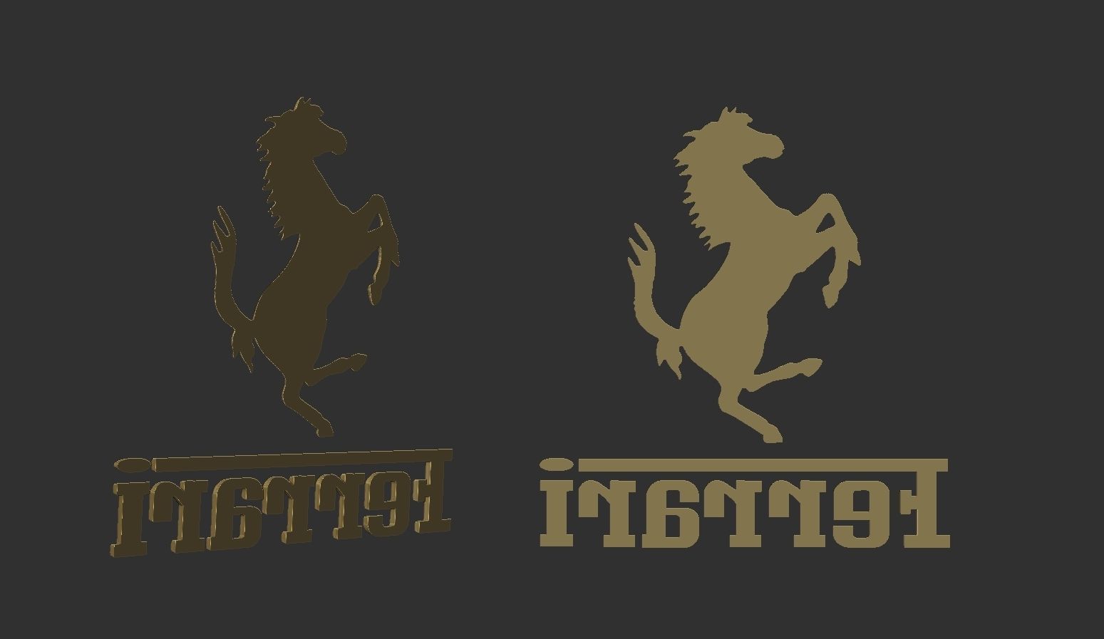 Ferrari Prancing Horse Logo Bas Relief for CNC 3D Print STL 3D print model_2