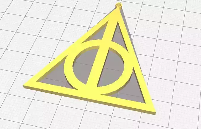 Harry Potter Deathly Hallows Model For Necklace or Keychain 3D print model