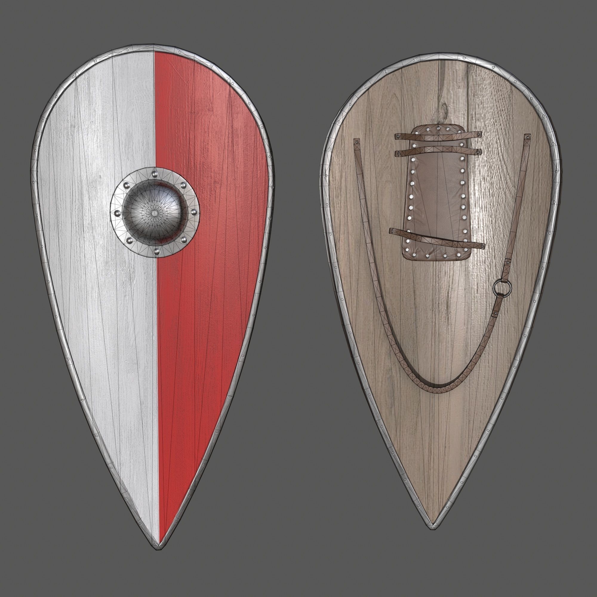 shield Low-poly 3D model_5