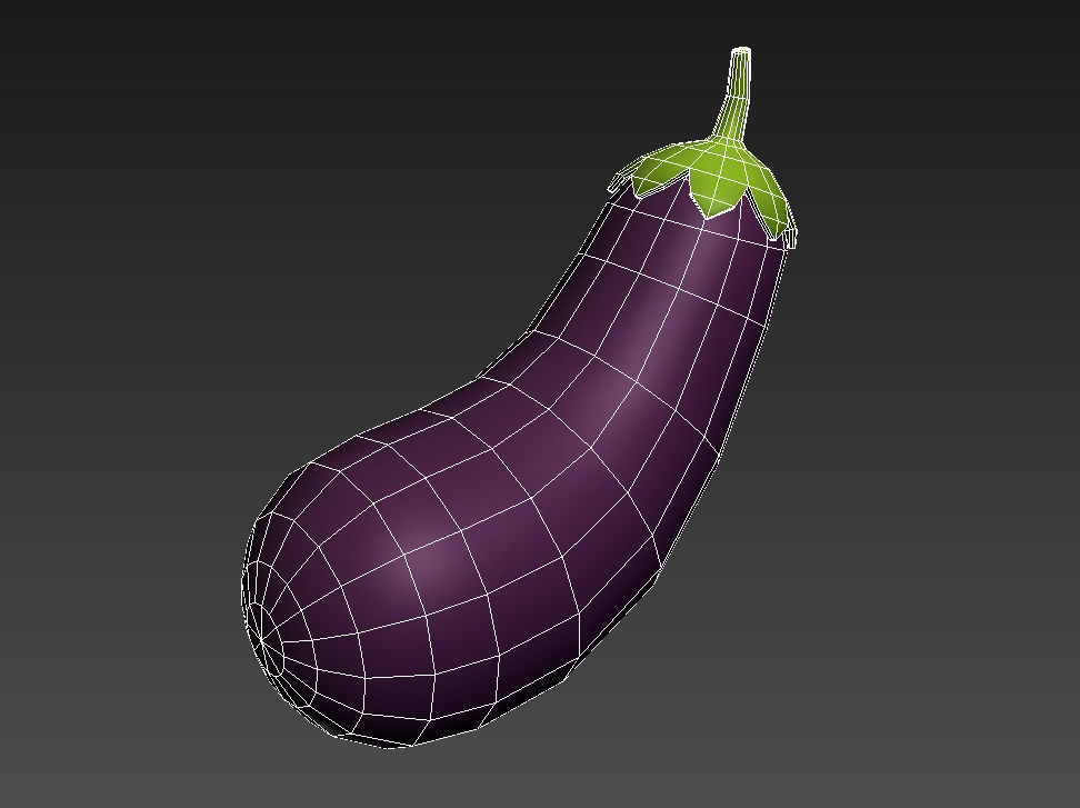 Eggplant Low-poly 3D model_8