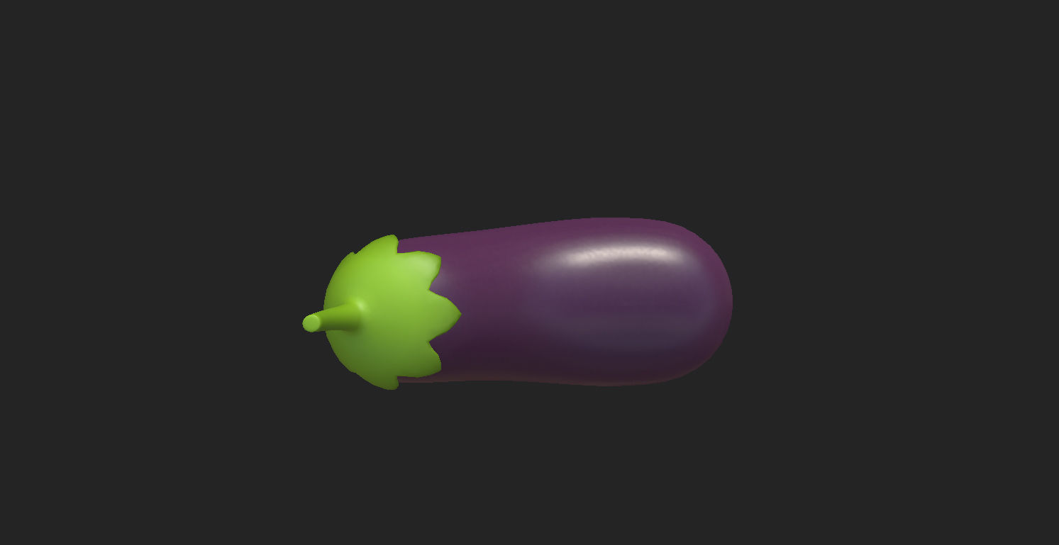 Eggplant Low-poly 3D model_18