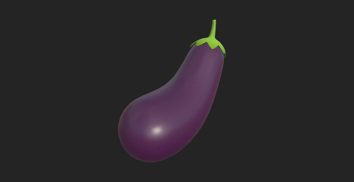 Eggplant Low-poly 3D model_11